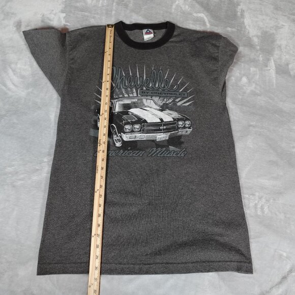 Vintage Chevrolet Chevelle Muscle Car Ringer T Shirt Mens L Slim Fit Y2K - Picture 6 of 7